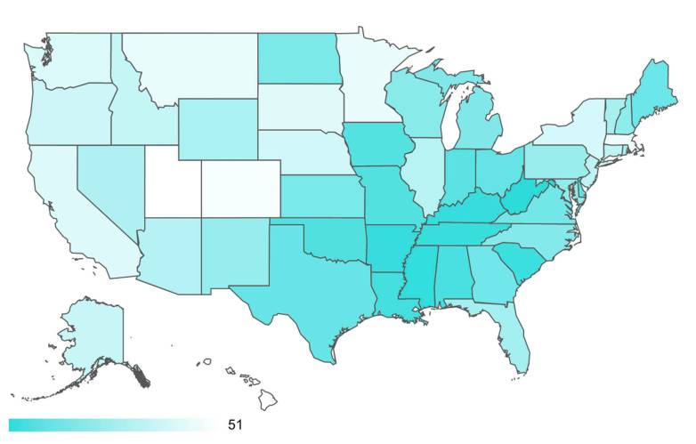 these are the fattest states in the united states