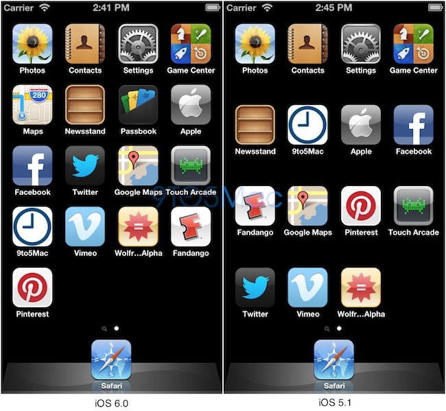 iPhone 5 screen images, Apple simulator scaling apps and homescreen