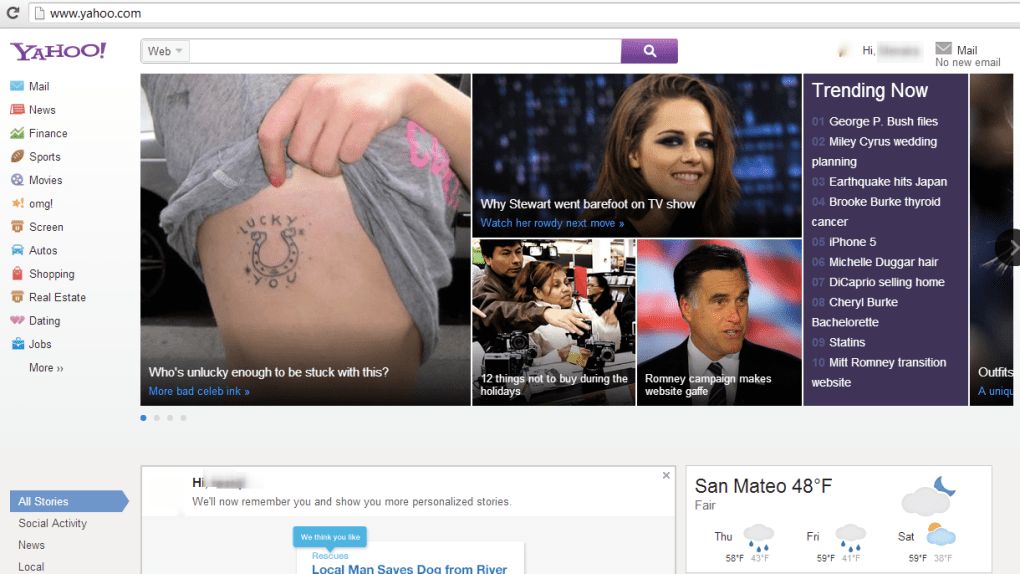 Yahoo Windows 8 Inspired
