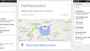Google Now Parking Locations Card