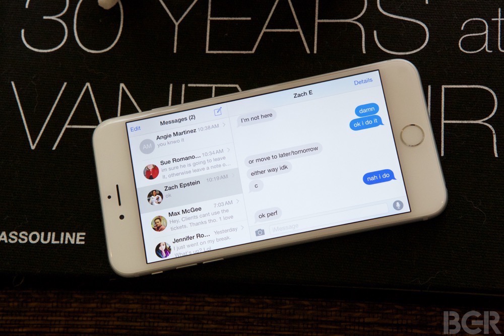 does iphone 6 plus have long press in messenger ios 15