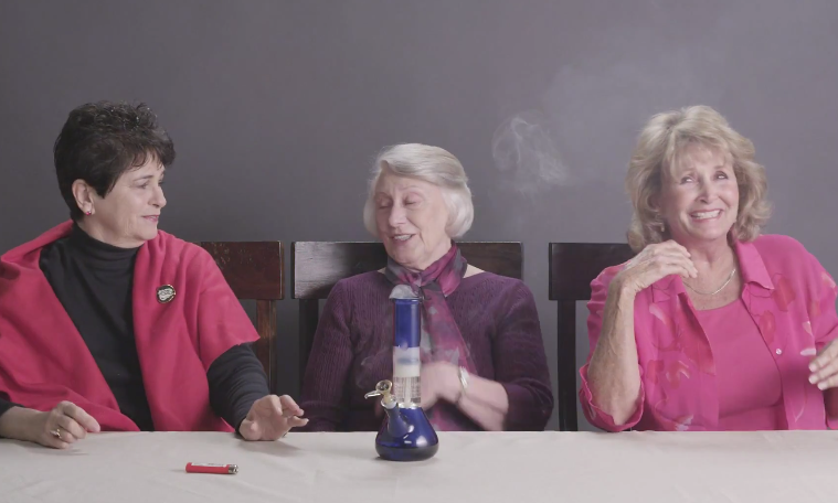 The funniest thing you'll see today: 3 grandmothers smoke pot for the ...