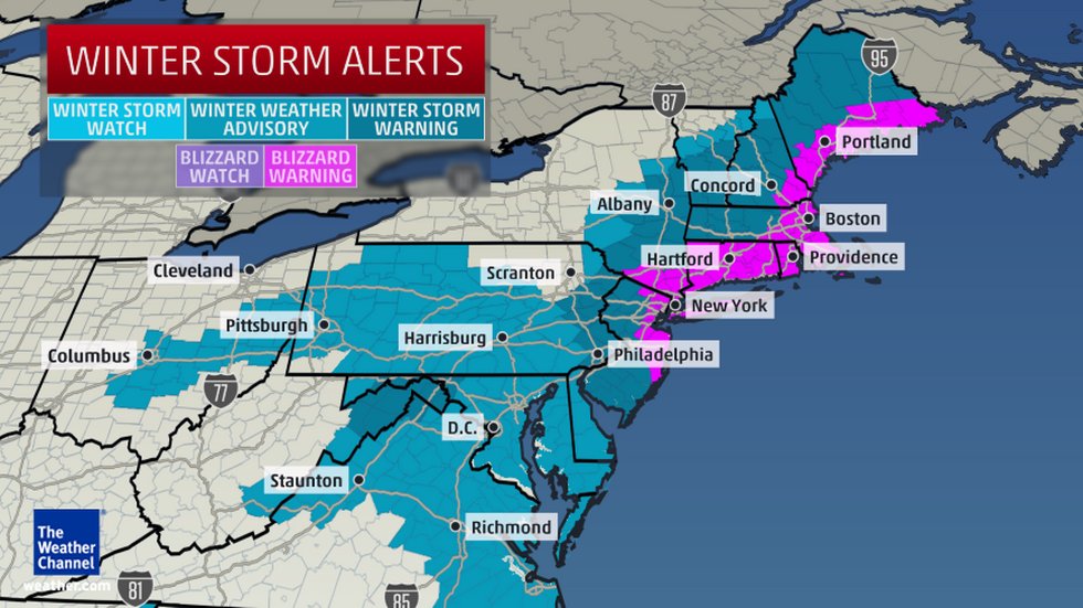 Northeastern United States Blizzard Forecast