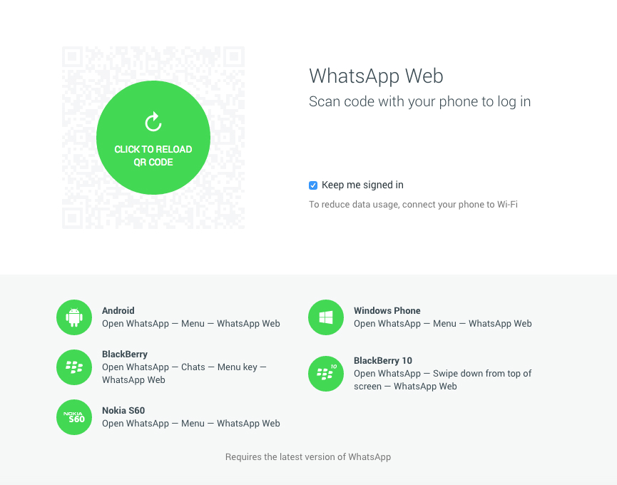 whatsapp web desktop site