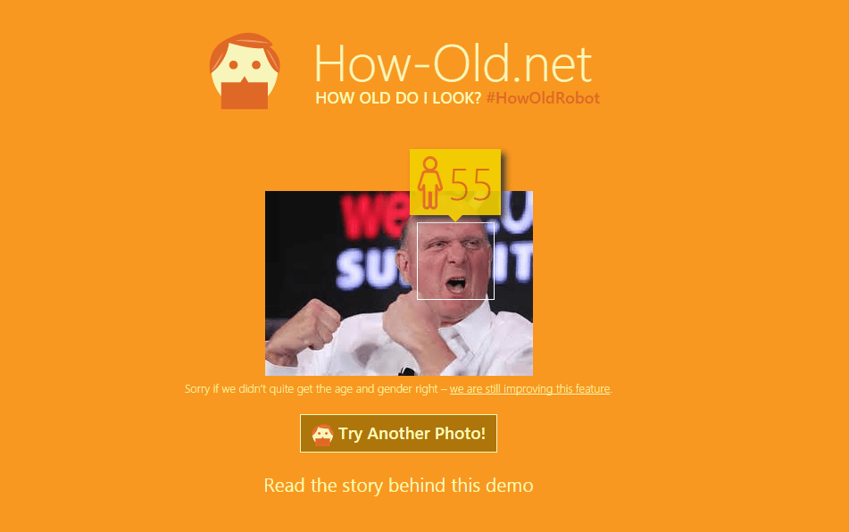 Microsoft How-Old.Net Website