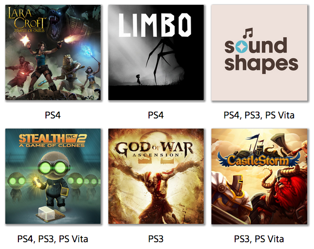 PS4 PS3 PS Vita Free Games