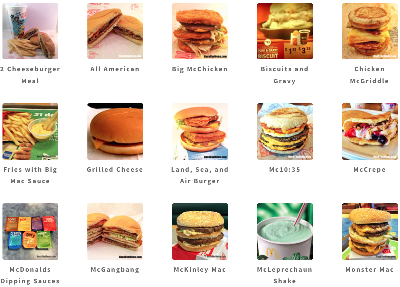 The secret menu at mcdonalds