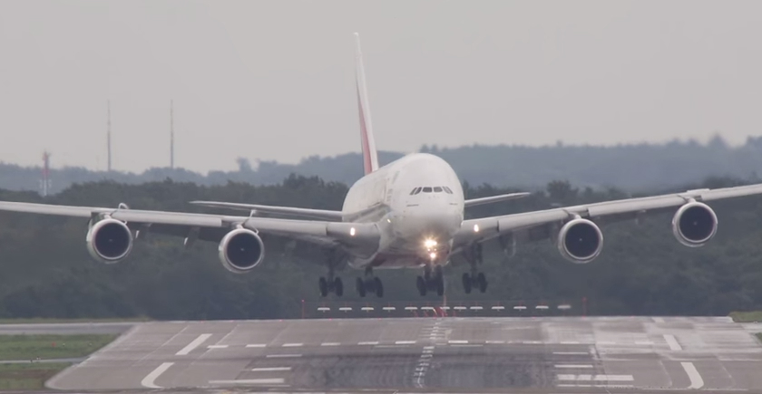 Watch The World’s Largest Passenger Airliner Make A Scary Crosswind Landing