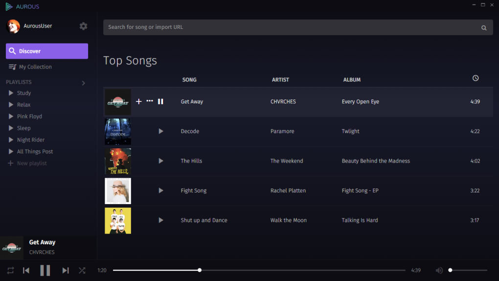 Aurous Popcorn Time for Music