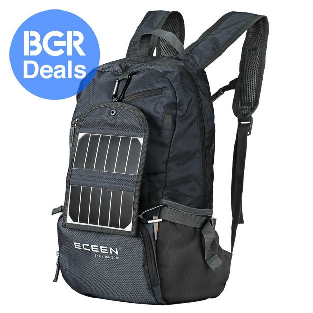 Power up in the woods with a solar powered hiking pack for sale on Amazon