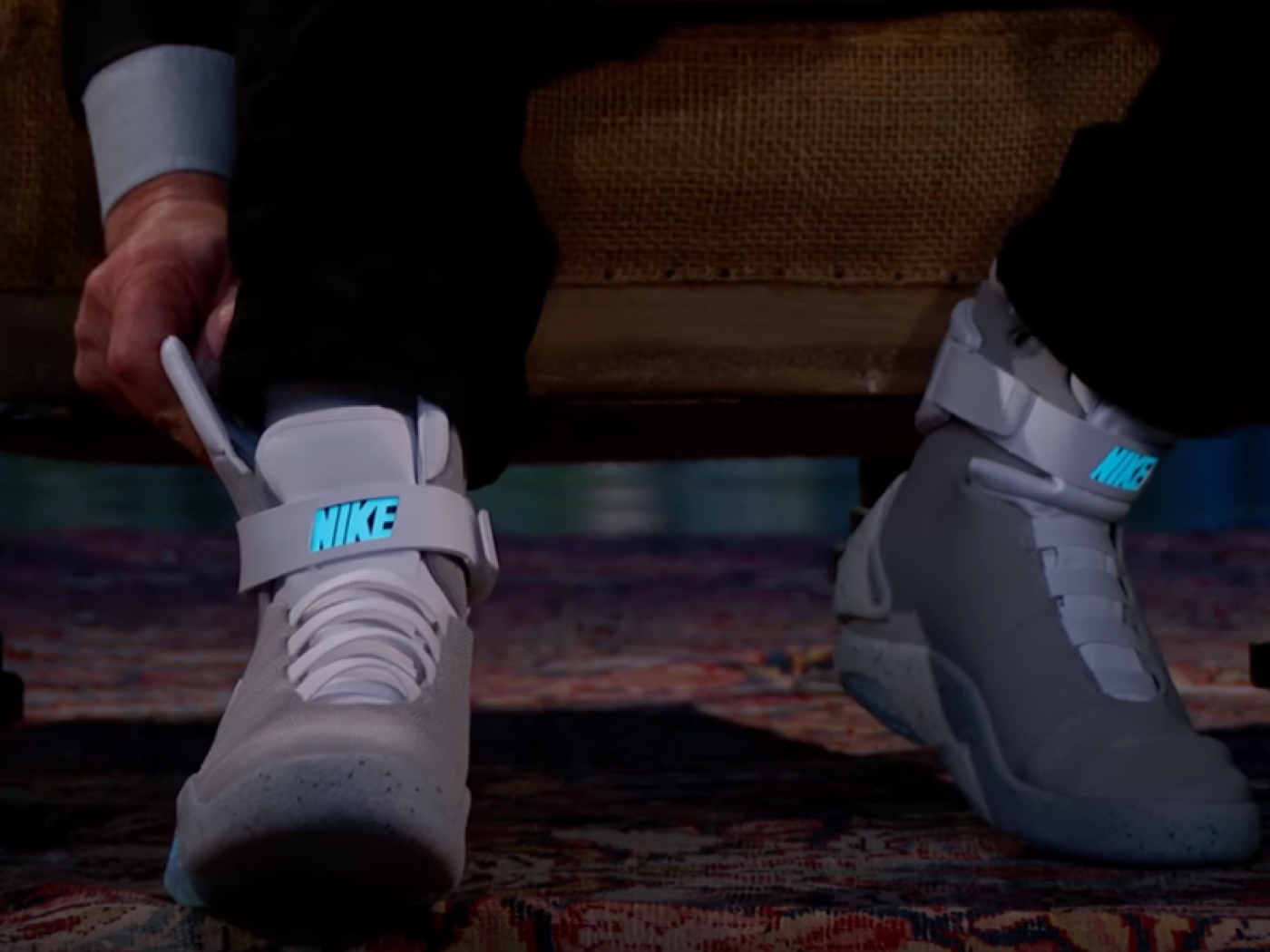 Watch Michael J. Fox show off Nike s self lacing shoes on Kimmel