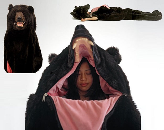 stuffed bear sleeping bag