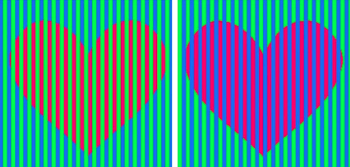 Hearts Color Optical Illusion