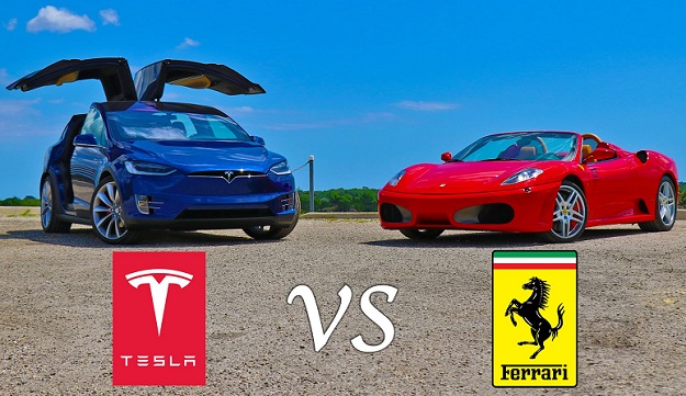 Tesla versus ferrari discount