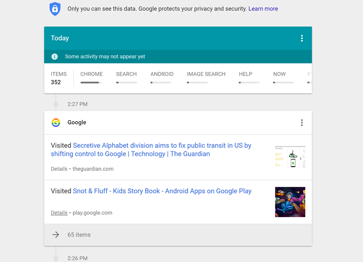 google activity tracker