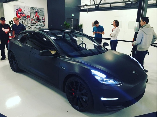 model 3 black matte tesla hq