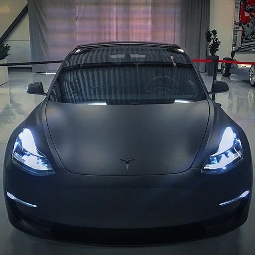 New Photos Of Tesla S Black Matte Model 3 Are Jaw Dropping   Tesla Model 3 Black Matte Lights 