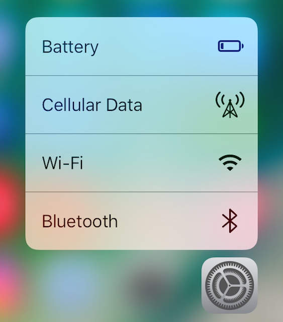 3d touch ios 10 settings