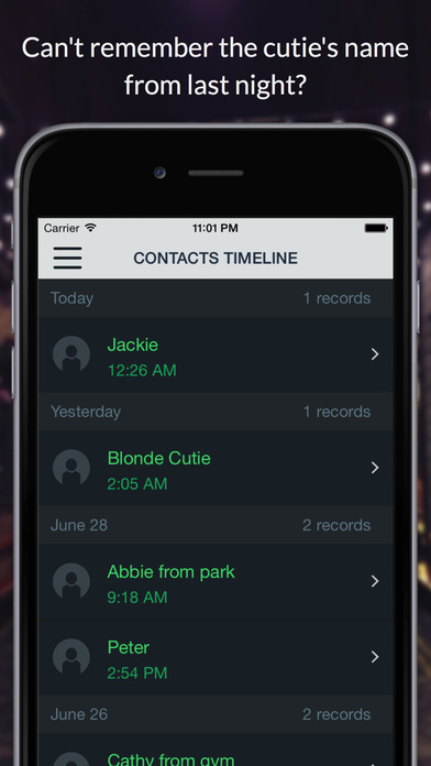 Contacts Timeline