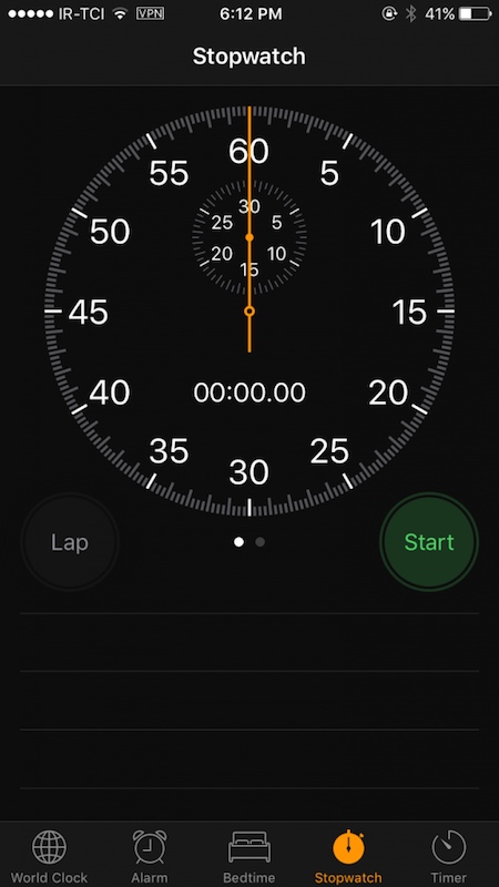 ios 10 stopwatch