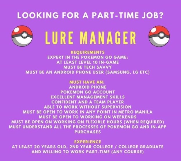 Pokemon Go Job Ad