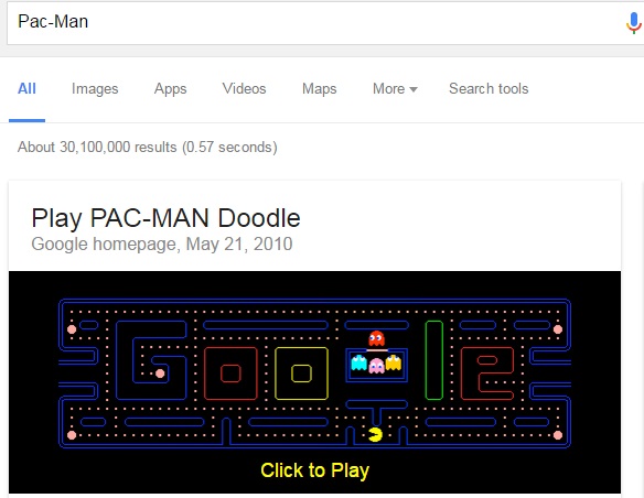 Pacman Google doodle high score 