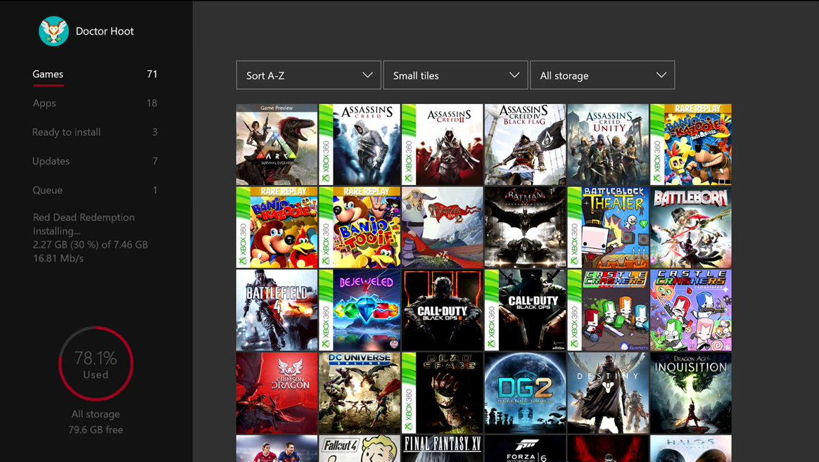 xbox games one s