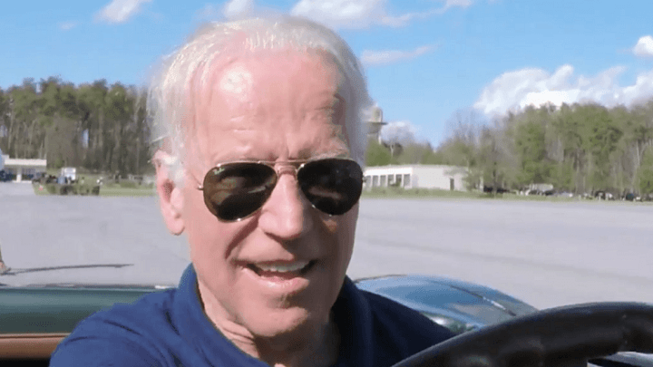 Watch Joe Biden do a spectacular burnout in the Presidential Corvette
