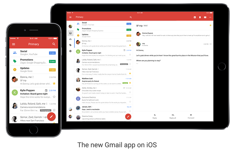 Google Gmail App iPhone Redesign