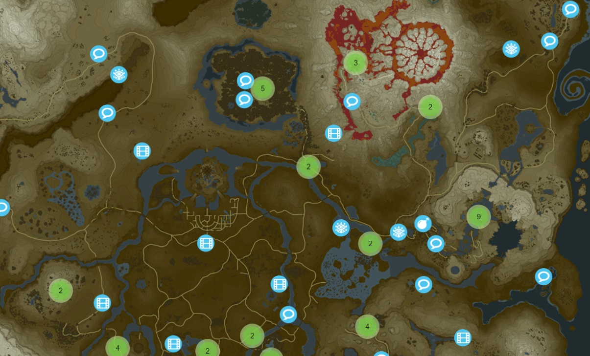 zelda breath of the wild map shrine locations interactive