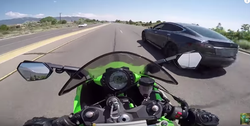 Tesla vs motorbike drag race humiliation