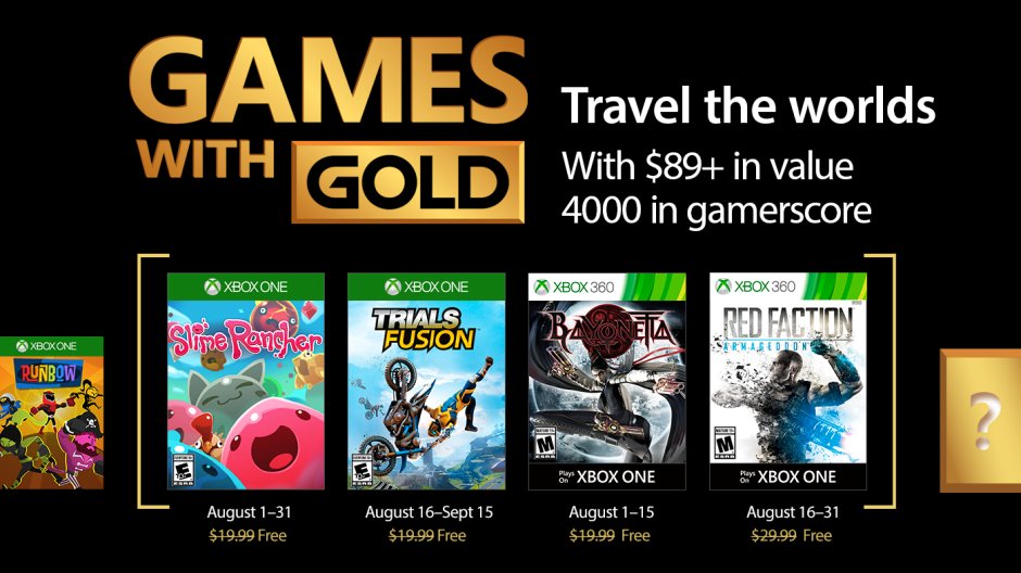 Every Xbox One and Xbox 360 game you can download for free in August