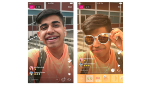 Instagram filters on live streaming video 