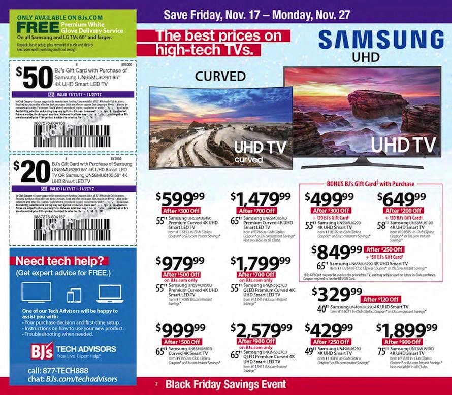 BJ’s Wholesale Black Friday 2017 ad just leaked: Tons of great TV and ...