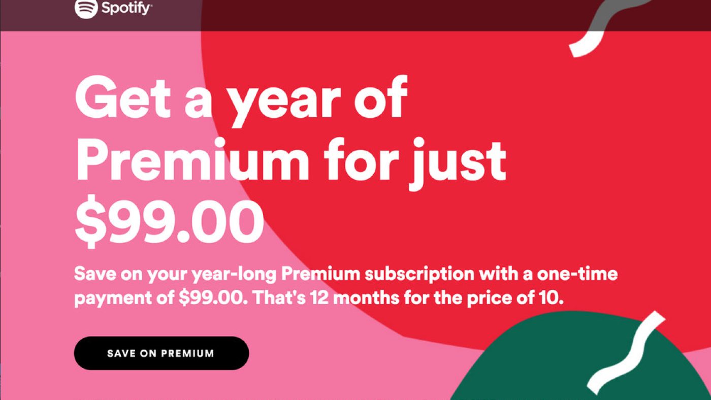 Rare discount gets Spotify off you $20 Premium subscription a
