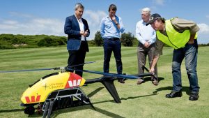 Drone rescues swimmers Drone rescues swimmers