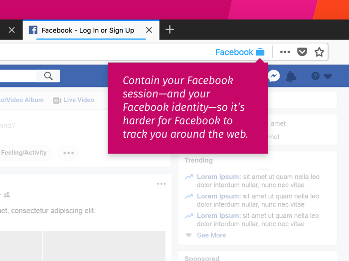 Facebook Container Firefox add-on