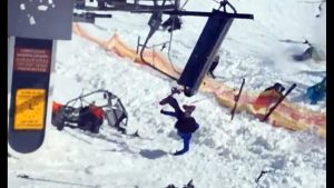 Chairlift weighted rollback accident