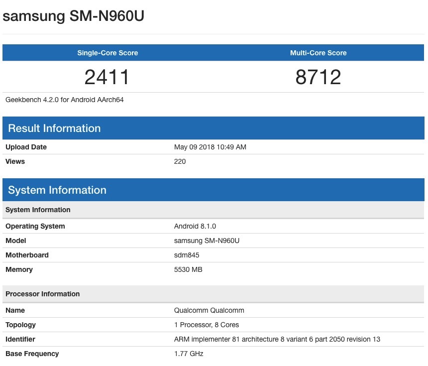 galaxy note 9 specs