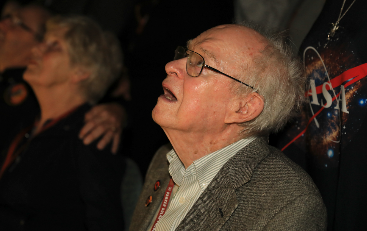 Dr. Eugene Parker watches as NASA’s solar probe that carries his name ...