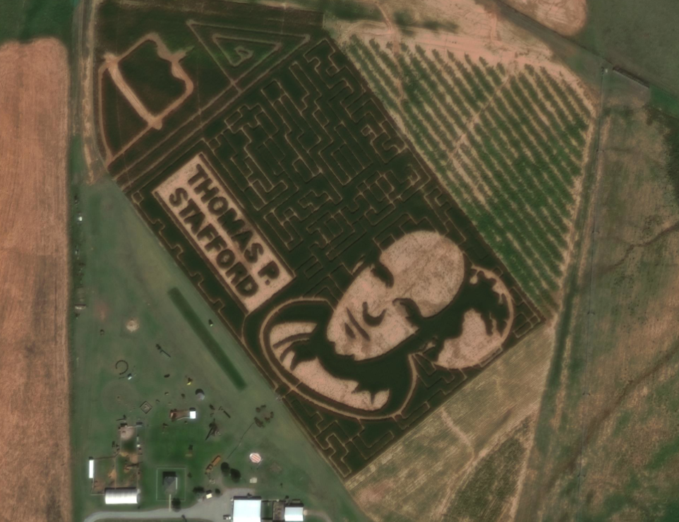 Former NASA astronaut honored with corn field tribute so big it can be ...