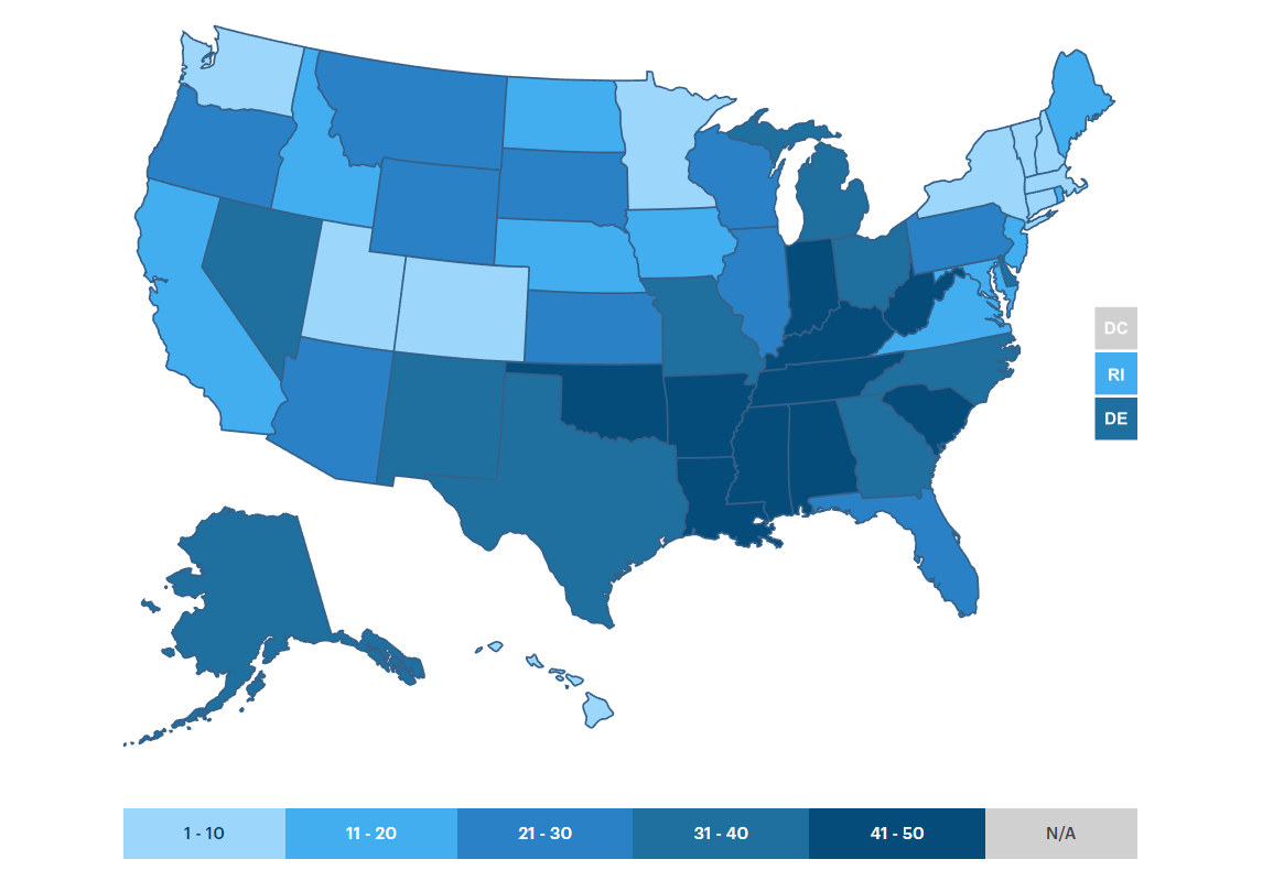 You probably won't like where your state lands in 2018's ranking of the ...