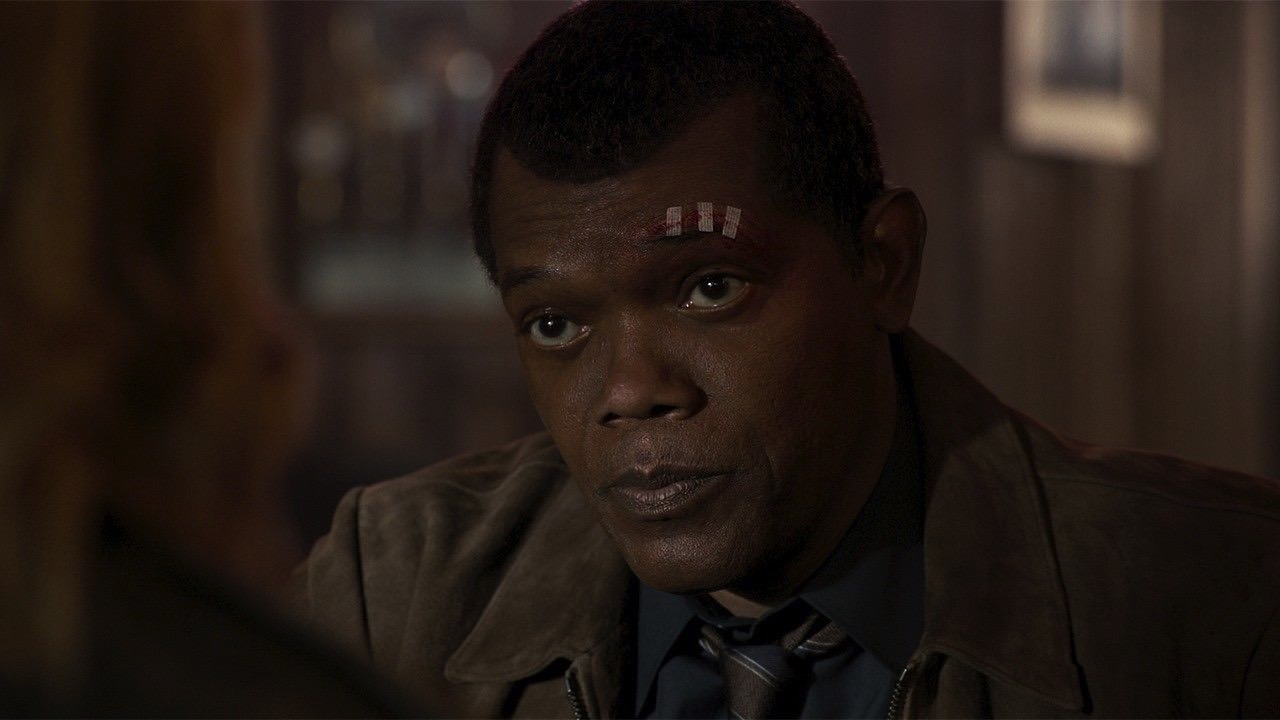 Nick Fury (Samuel L. Jackson) in Captain Marvel.