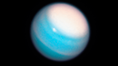 uranus hanging in space