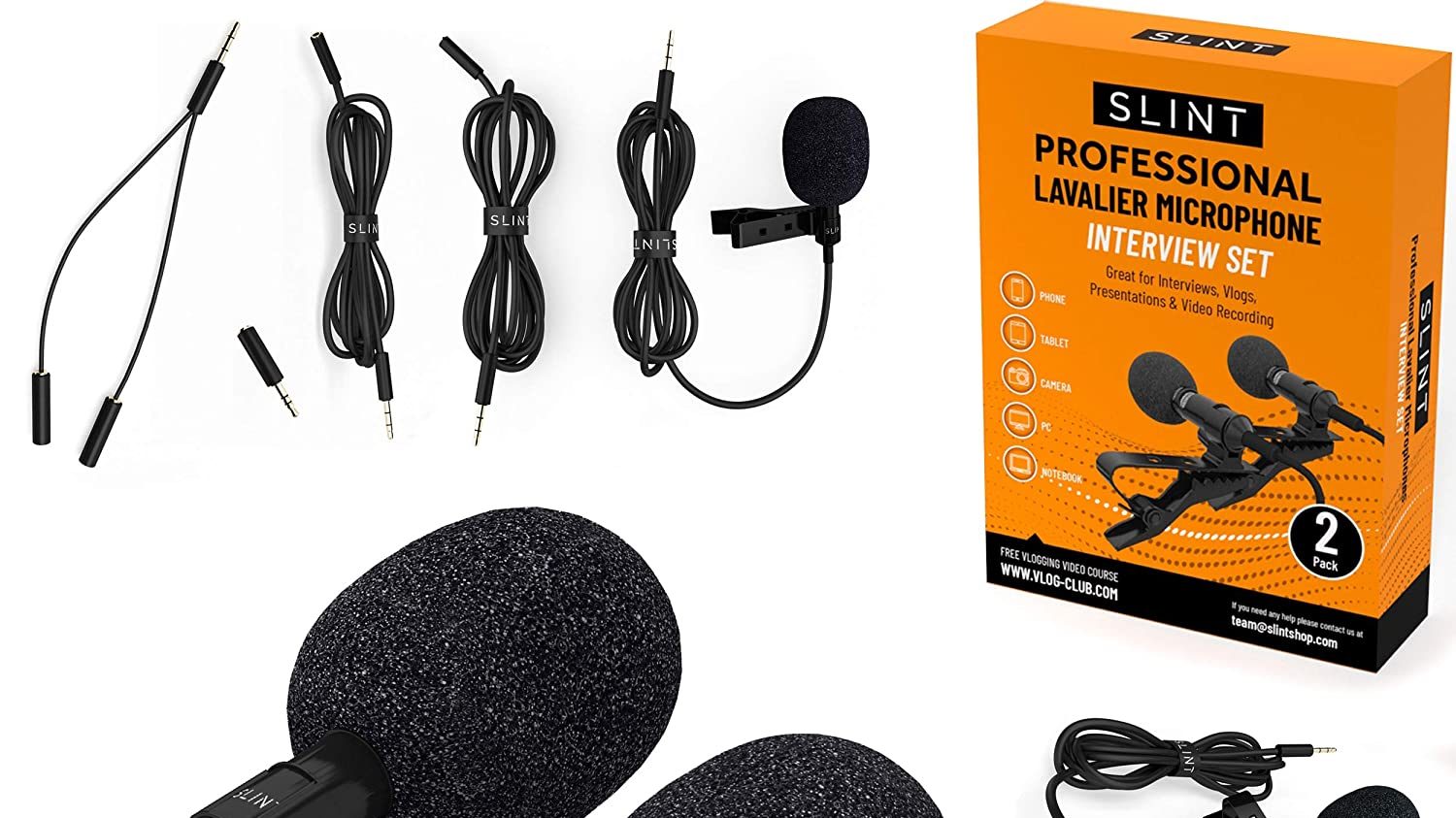 2-Pack GMH03-Q2 Color Black Top Stage 3/8 Lapel/Lavalier Microphone Tie Clip 