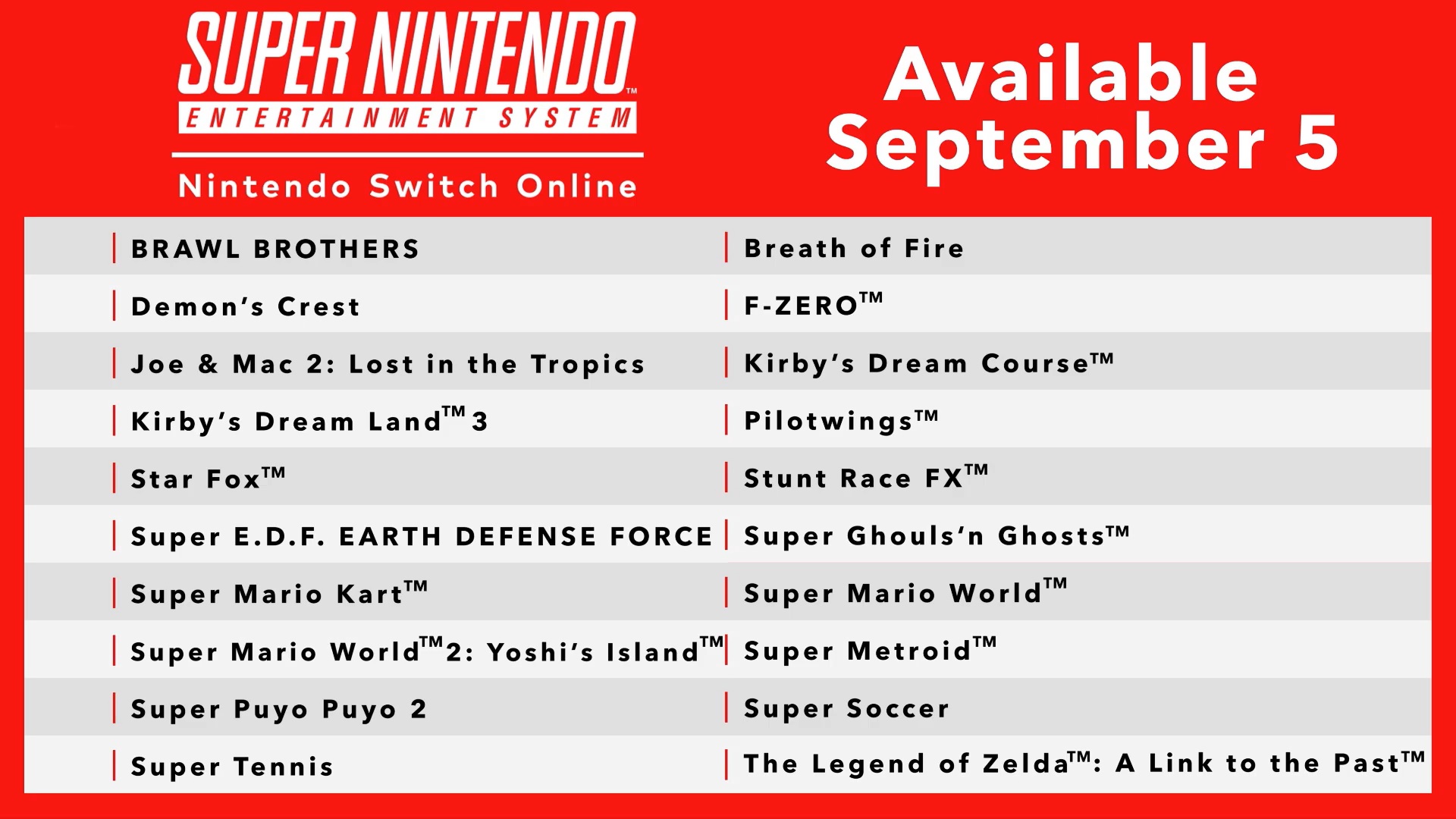 SNES OTG: Nintendo Switch Online will get 20 Super Nintendo games  Septermber 5th -  News