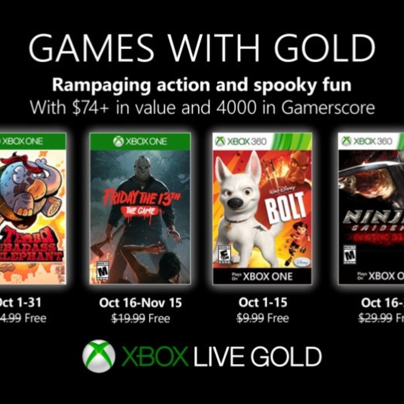 Games with Gold ditching Xbox 360 titles in October
