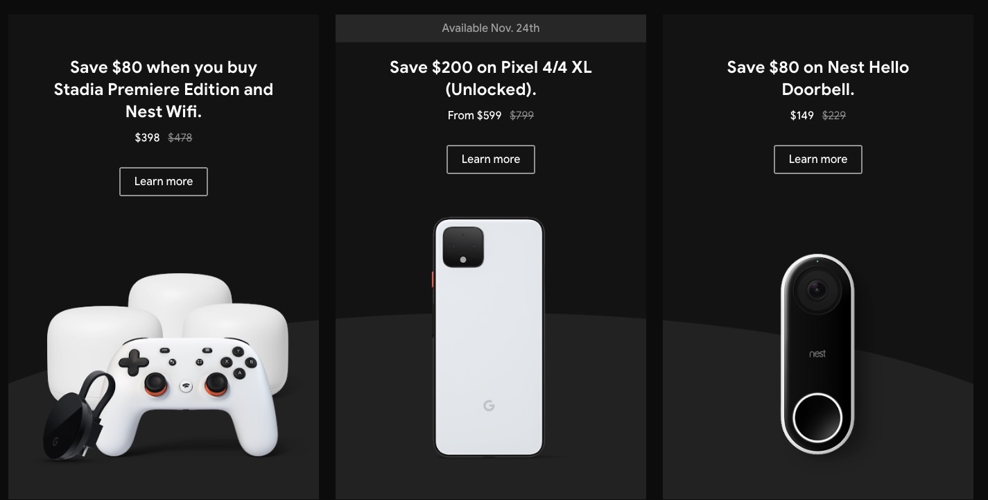 Google’s Black Friday sale includes great Pixel 4 and Pixel 3a