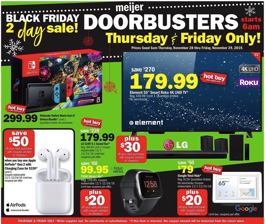 Meijer’s Black Friday 2019 ad: Cheap TVs, AirPods, and video game console deals – BGR