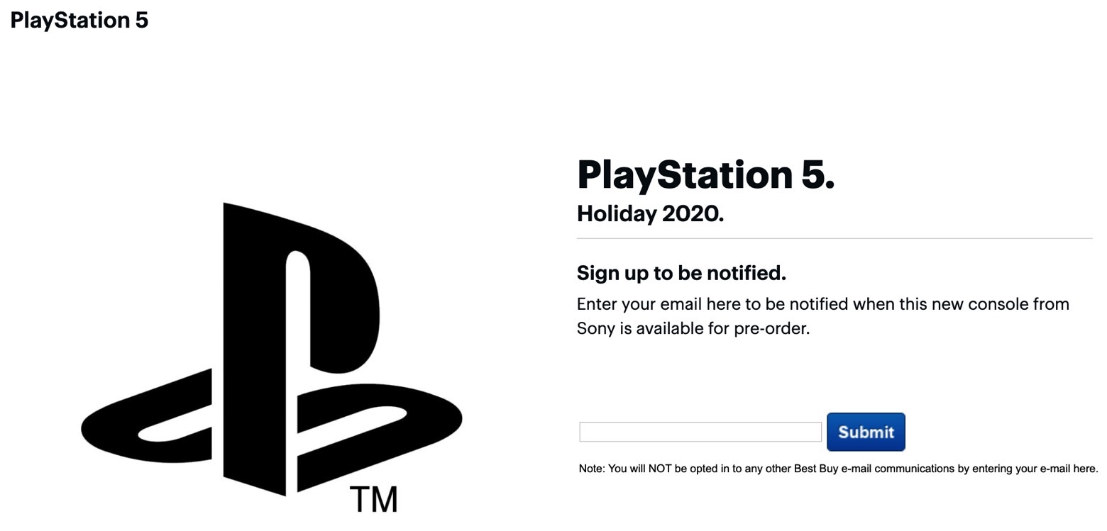 best buy ps5 pre order sign up